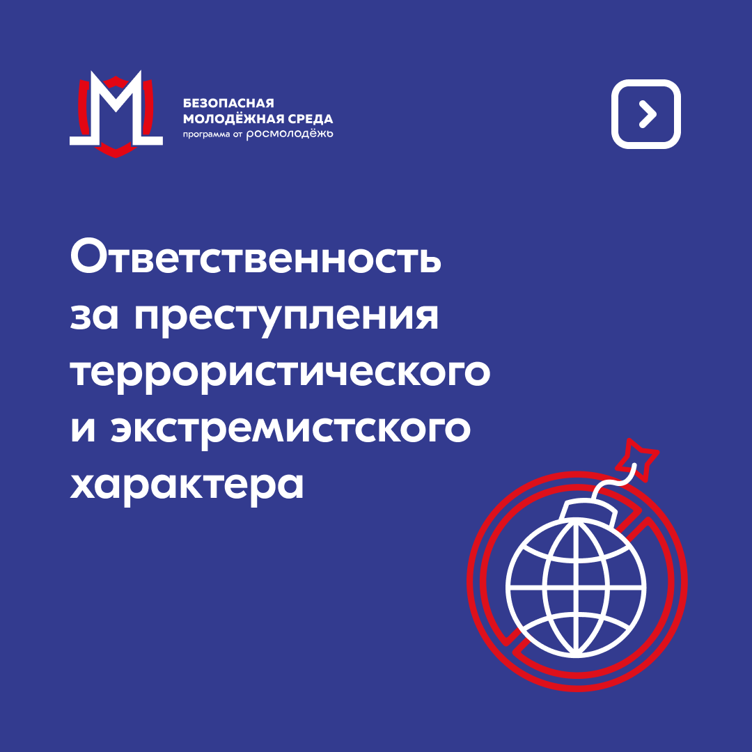 Ответственность за преступления террористического и экстремистского характера.